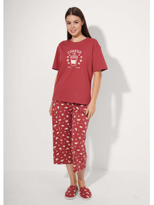 Пижама женская, футболка и капри LP26-1211/3 / Clever