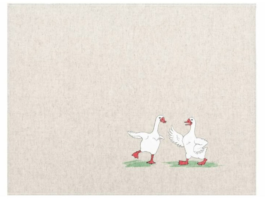 Полотенце 24С26-ШР Гуси 2 льняное 45*60 / Белорусский лен Полотенце 24С26-ШР Гуси 2 льняное 45*60 / Белорусский лен