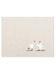 Полотенце 24С26-ШР Гуси 2 льняное 45*60 / Белорусский лен