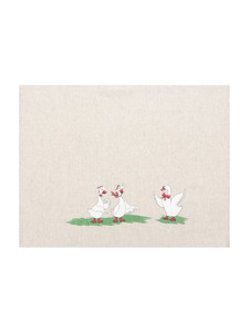 Полотенце 24С26-ШР Гуси 3 льняные 45*60 / Белорусский лен