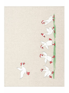 Полотенце 24С26-ШР Гуси 1 льняное 45*60 / Белорусский лен