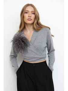 Брошь 69003 серая / Eliseeva Olesya