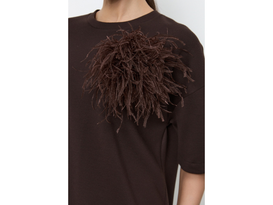 Брошь 71067 темно-коричневая / Eliseeva Olesya