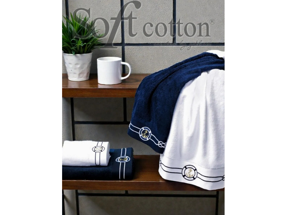 Набор полотенец Marine махровые в подарочной упаковке 50*100 /85*150 Soft Cotton