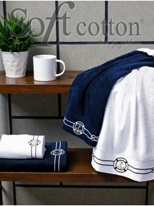 Набор полотенец Marine махровые в подарочной упаковке 50*100 /85*150 Soft Cotton