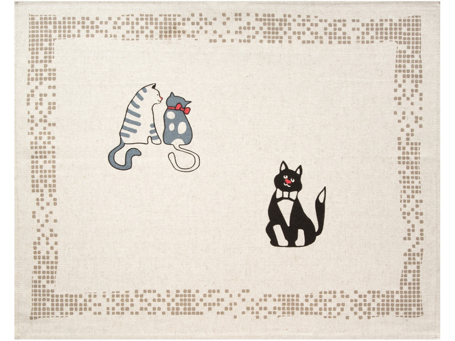 Полотенце 20С130-ШР Коты 1 льняное 45*60 / Белорусский лен Полотенце 20С130-ШР Коты 1 льняное 45*60 / Белорусский лен