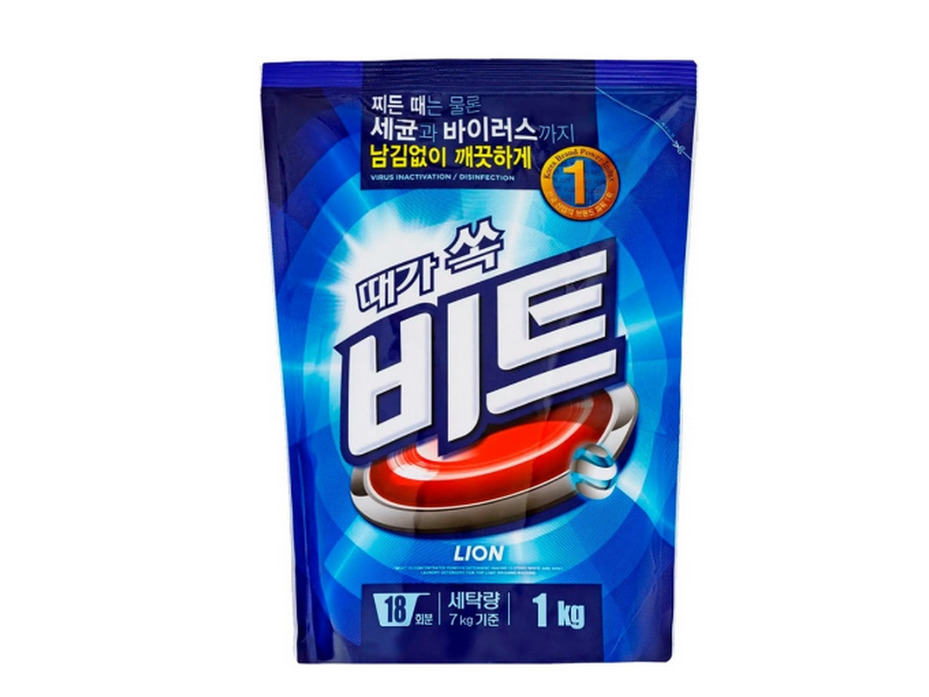 Концентрированный стиральный порошок для ручной и автоматической стирки Beat, 1000 гр / Lion