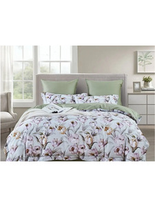 Постельное белье 2364-4s сатин премиум 1,5 сп / Asabella