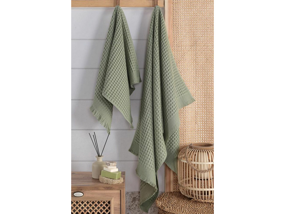 Набор полотенец HS 1723 Waffle вафельные (50*90, 70*140) / Karven