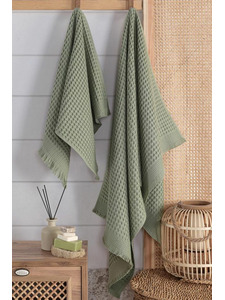 Набор полотенец HS 1723 Waffle вафельные (50*90, 70*140) / Karven