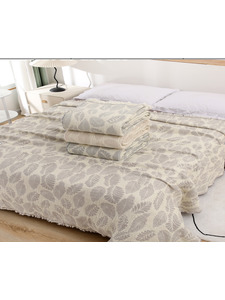 Покрывало 3010624 листья на светлом хлопковое 200*230 / 7-я