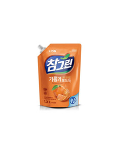 Средство для мытья посуды, овощей и фруктов Chamgreen Свежий Мандарин мягкая упаковка 1200 мл / lion