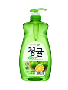 Концентрированное средство для мытья посуды Chamgreen Зеленый цитрус флакон 970 мл / Lion
