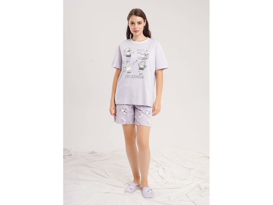 Пижама женская, футболка и шорты LP15-1207 / Clever