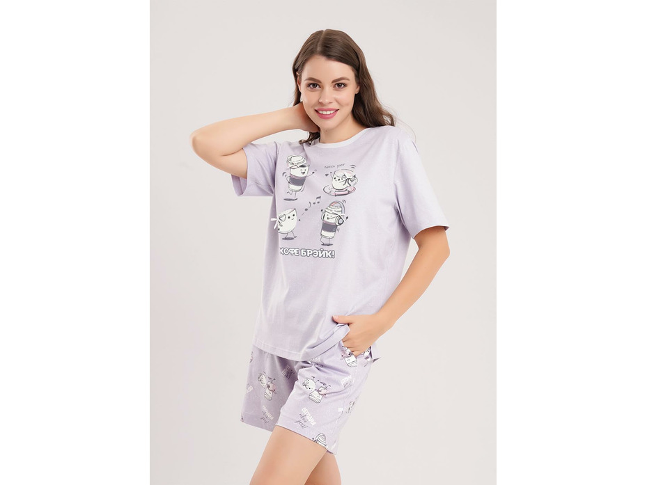 Пижама женская, футболка и шорты LP15-1207 / Clever