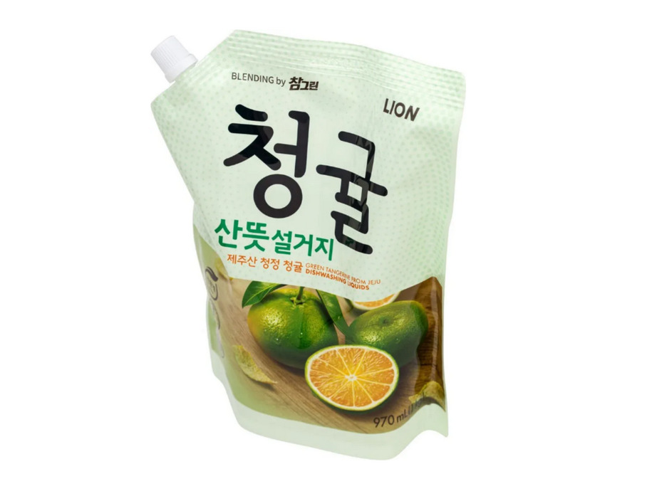 Концентрированное средство для мытья посуды, овощей и фруктов Chamgreen Зеленый цитрус мягкая упаковка 970 мл / lion Концентрированное средство для мытья посуды, овощей и фруктов Chamgreen Зеленый цитрус мягкая упаковка 970 мл / lion