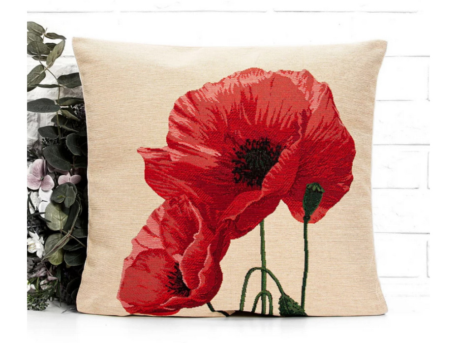 Наволочка декоративная 2105170 Крымские маки гобелен 45*45 / Le Gobelin