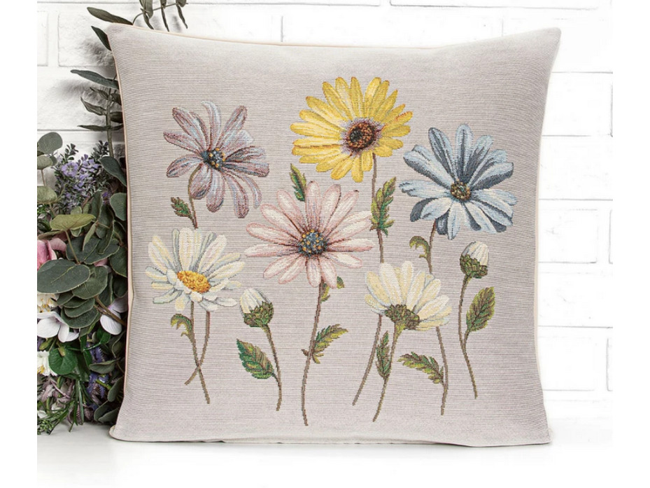 Наволочка декоративная 2105035 Ромашки гобелен 45*45 / Le Gobelin