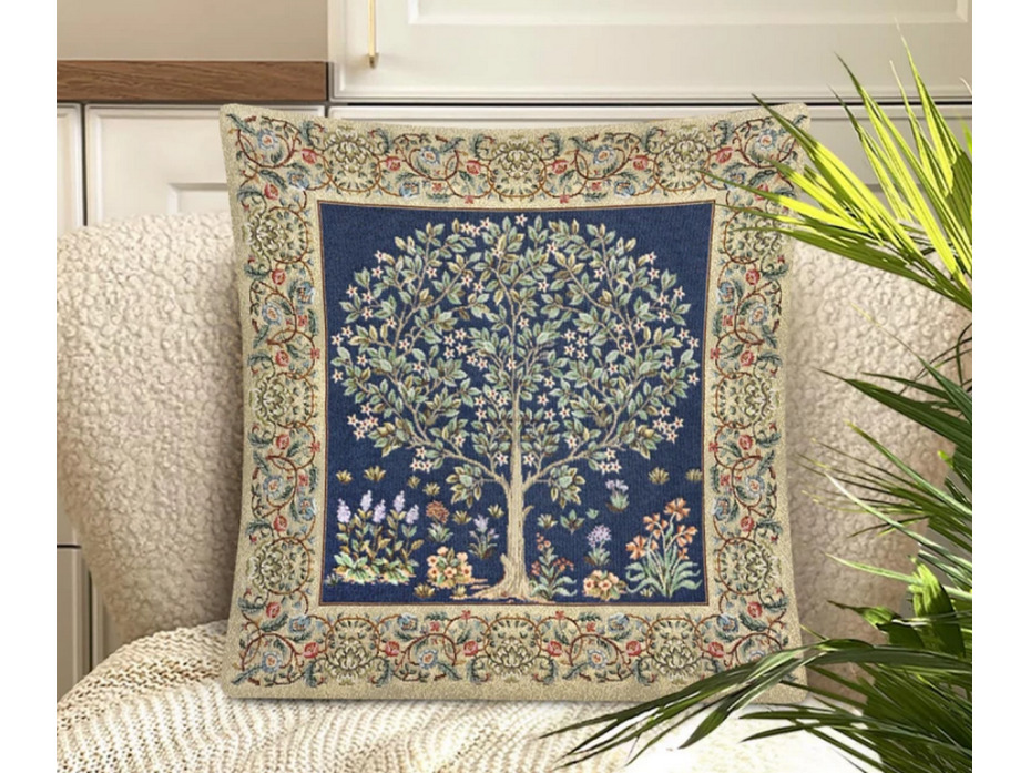 Наволочка декоративная 2416309 Древо кобальт гобелен 45*45 / Le Gobelin