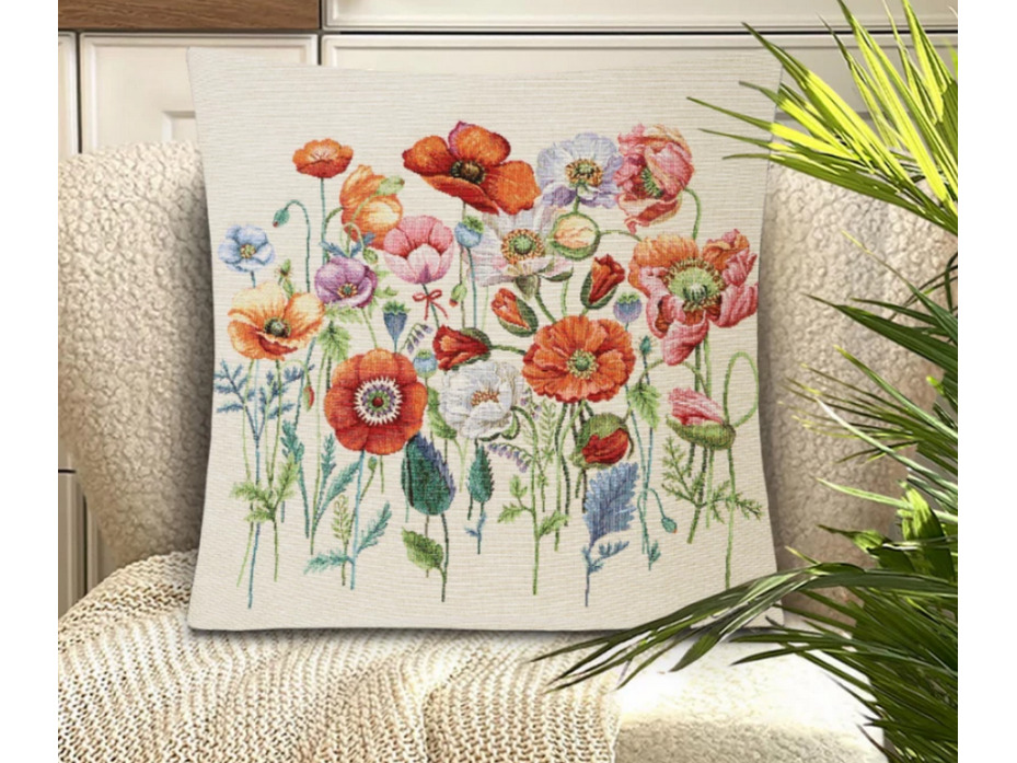 Наволочка декоративная 2520705 Маки гобелен 44*44 / Le Gobelin