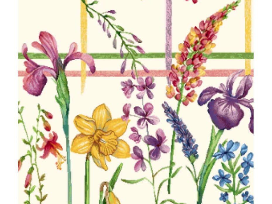 Наволочка декоративная 2521149 Нарциссы и ирисы гобелен 44*44 / Le Gobelin