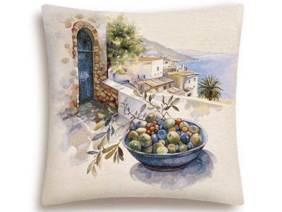 Наволочка декоративная 2416648 Оливка Греция гобелен 45*45 / Le Gobelin