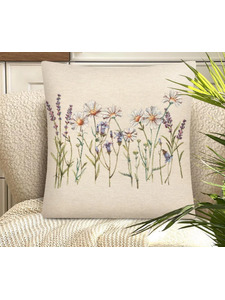 Наволочка декоративная 2416523 Ромашки меланж гобелен 45*45 / Le Gobelin