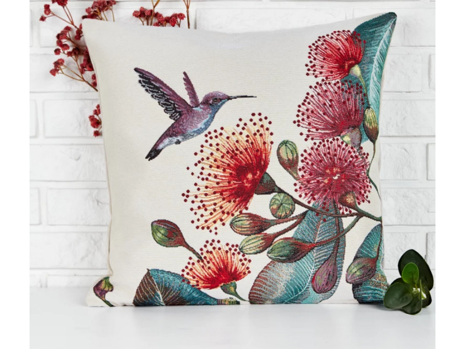 Наволочка декоративная 2103378 Тропические птицы Колибри и цветок гобелен 45*45 / Le Gobelin