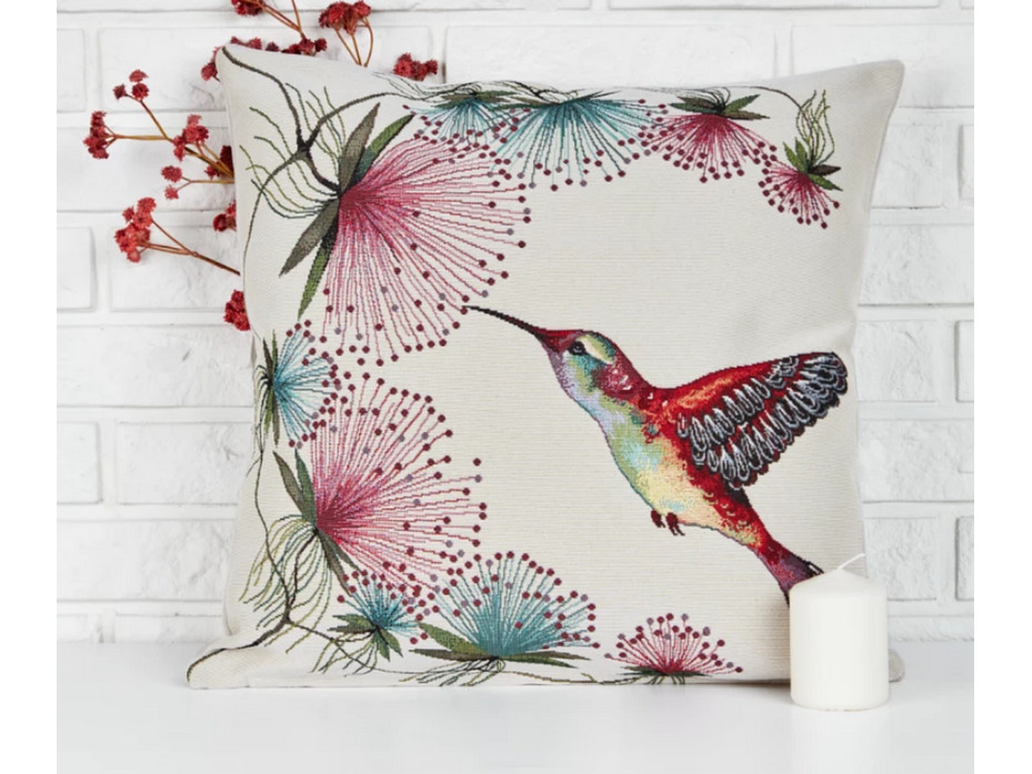 Наволочка декоративная 2103377 Тропические птицы Колибри гобелен 45*45 / Le Gobelin