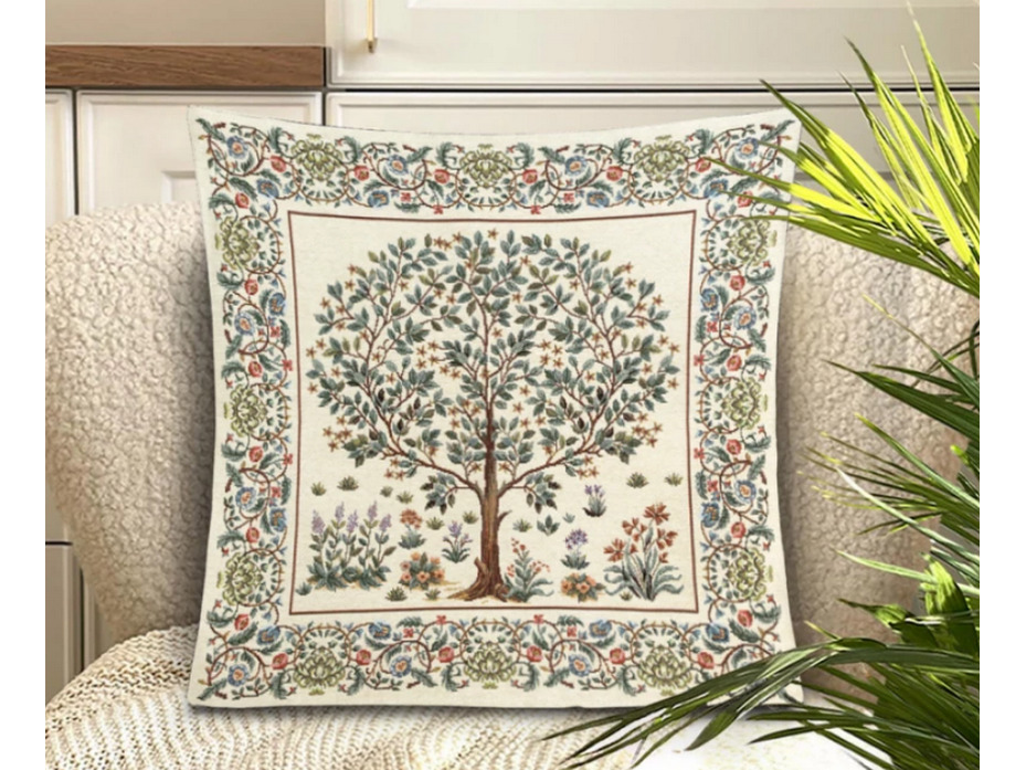 Наволочка декоративная 2519071 Древо крем гобелен 44*44 / Le Gobelin