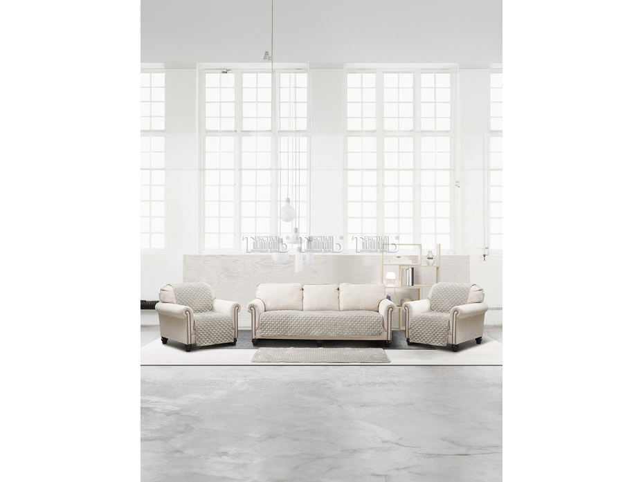 Комплект чехлов на диван XH DD02 Romance велюровые (90*210, 90*150 2 шт) / ТД Текстиль