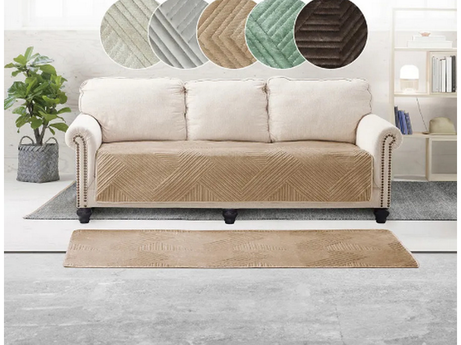 Комплект чехлов на диван XH DD03 Romance велюровые (90*210, 90*150 2 шт) / ТД Текстиль