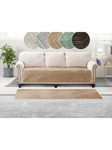 Комплект чехлов на диван XH DD03 Romance велюровые (90*210, 90*150 2 шт) / ТД Текстиль