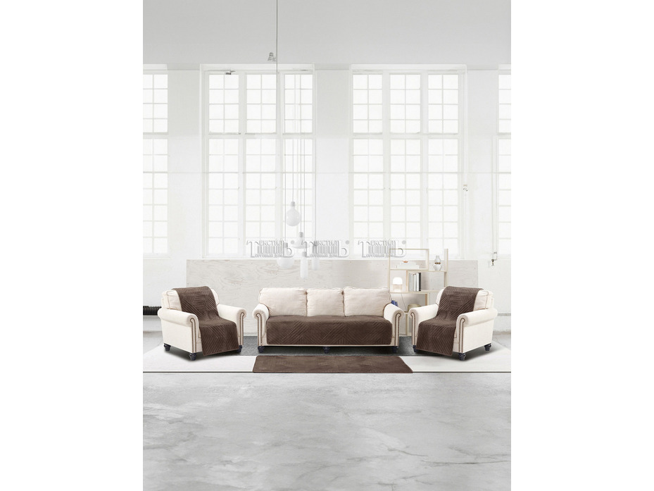 Комплект чехлов на диван XH DD03 Romance велюровые (90*210, 90*150 2 шт) / ТД Текстиль