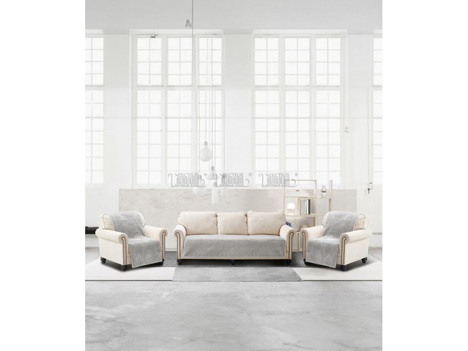 Комплект чехлов на диван XH DD03 Romance велюровые (90*210, 90*150 2 шт) / ТД Текстиль