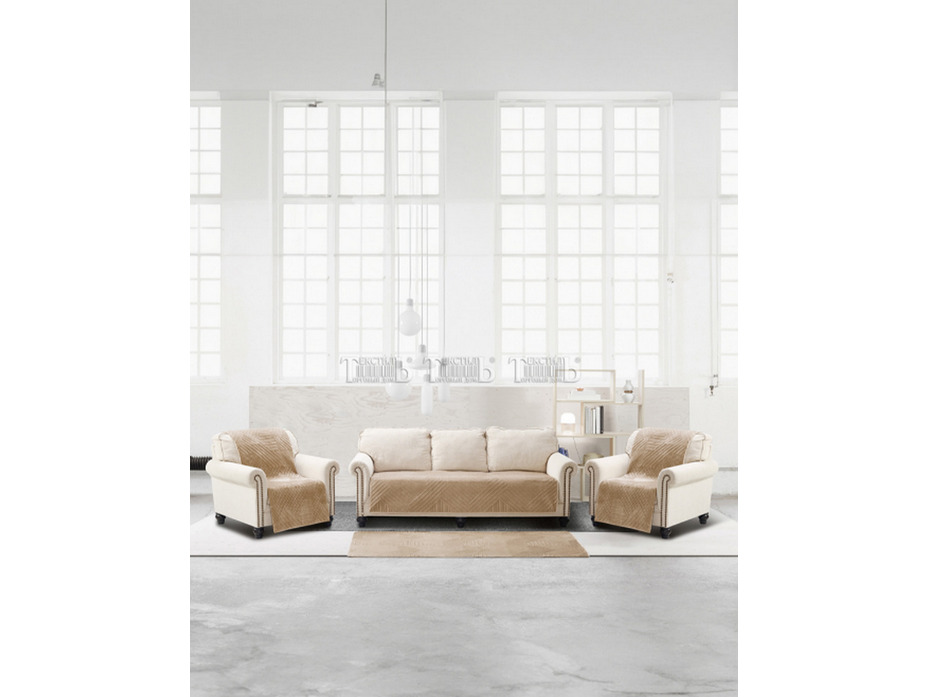 Комплект чехлов на диван XH DD01 Romance велюровые (90*210, 90*150 2 шт) / ТД Текстиль