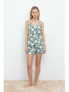 Пижама женская, майка и шорты E 20052 (зеленый мох) / Very Neat