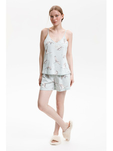 Пижама женская, майка и шорты E 20052 (Туманный голубой) / Very Neat