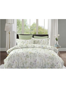 Постельное белье с простыней на резинке 2340-6/180 сатин евро сп / Asabella