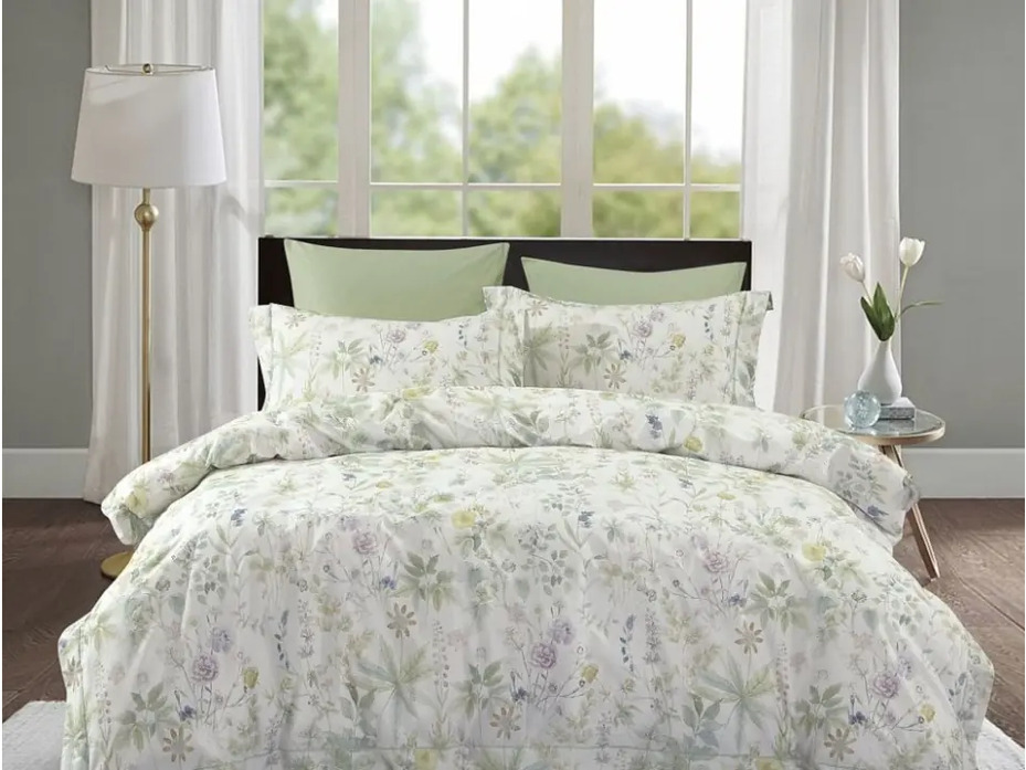 Постельное белье с простыней на резинке 2340-6/160 сатин Евро сп / Asabella