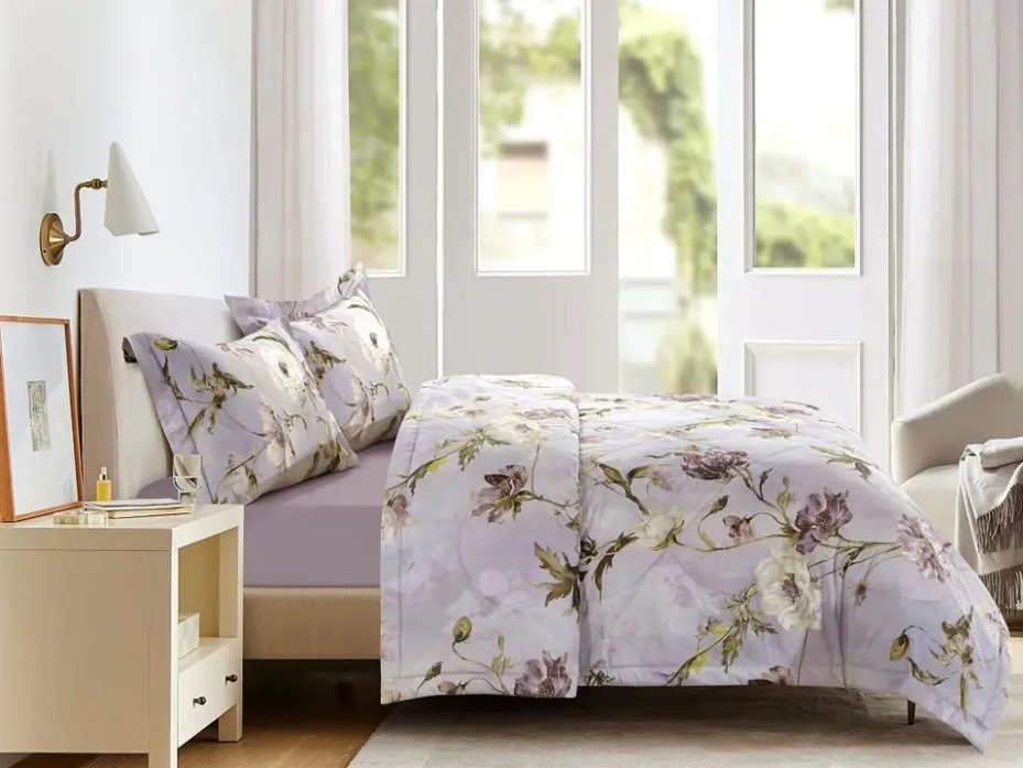 Постельное белье с одеялом 2367-OMP сатин премиум Евро сп / Asabella