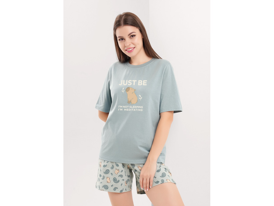 Пижама женская, футболка и шорты LP26-1225 / Clever