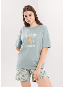 Пижама женская, футболка и шорты LP26-1225 / Clever