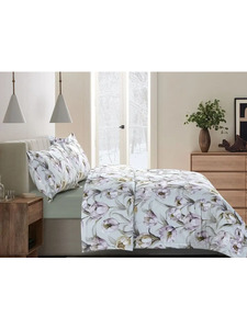 Постельное белье с одеялом 2364-OMP сатин премиум Евро сп / Asabella