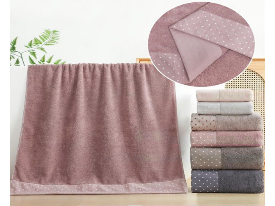 Полотенце 150409 Горошки махровое 35*75 / 7-я