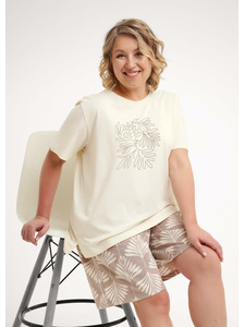 Пижама женская, футболка и шорты LP26-1228 / Clever