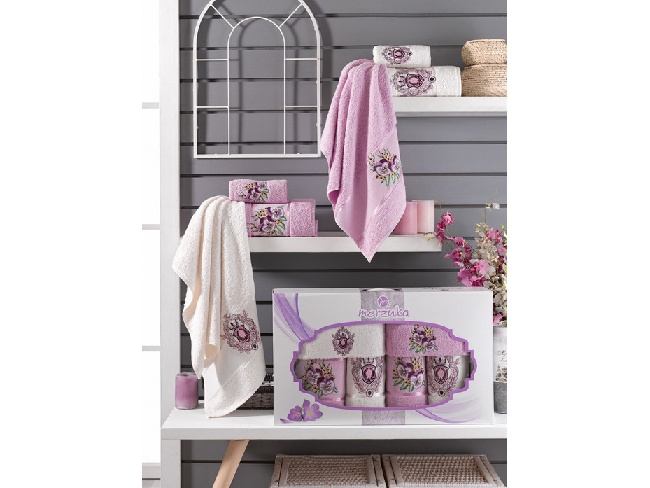 Набор полотенец Merzuka Violet махровые ( 30*50 2 шт, 50*80 2 шт, 70*130 2 шт) / Meteor