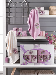 Набор полотенец Merzuka Violet махровые ( 30*50 2 шт, 50*80 2 шт, 70*130 2 шт) / Meteor
