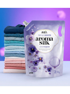 Кондиционер для белья с ароматом фиалки Aroma silk мягкая упаковка 2100 мл / Lion