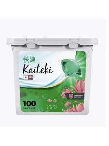 Капсулы для стирки 3 в 1 Antibacterial Мята и лотос, 100 шт / Kaiteki